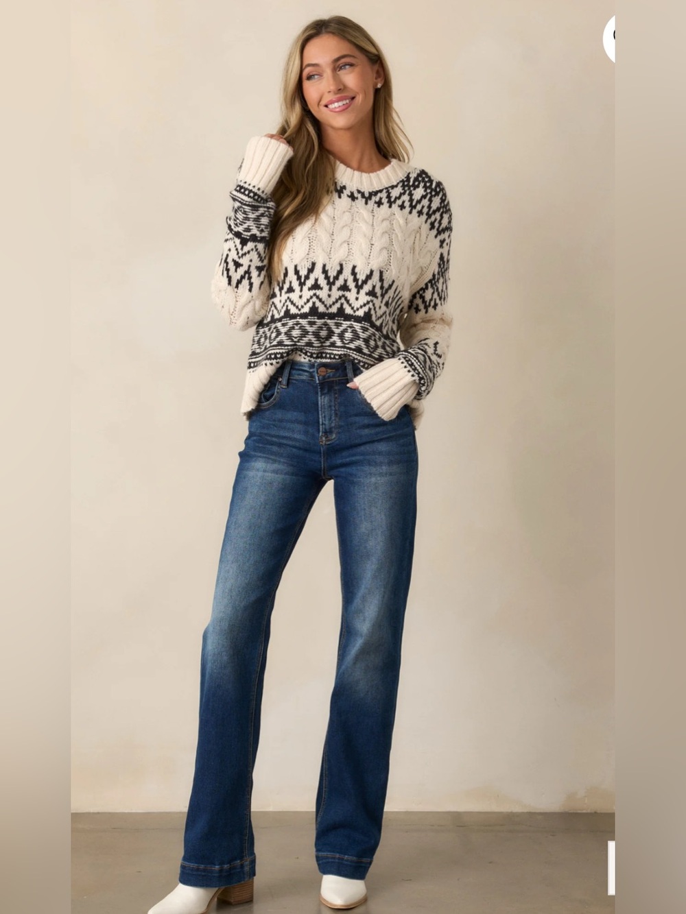 NWT Z Supply Garland Seasalt Ivory seasalt fairisle sweater Size Large